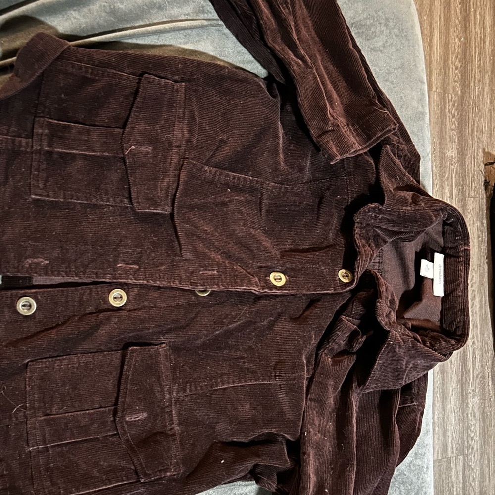 Brown Corduroy Jacket Dress Barn Dressbarn Size Medium